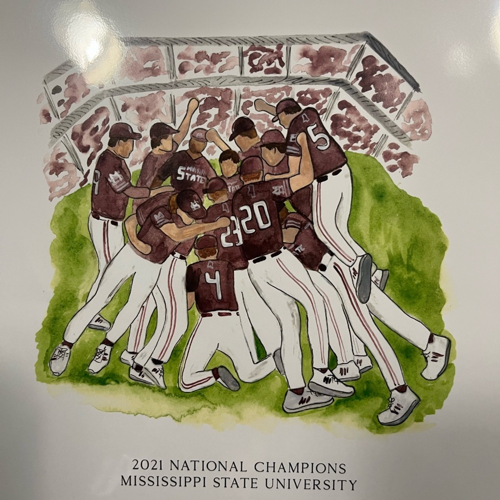 2021 CWS Mississippi State University National Champions Print 8x10